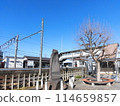 Scenery in front of a local station under blue skies 114659857