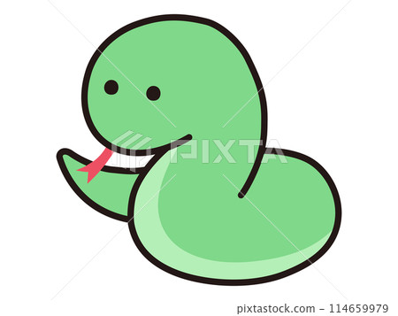 一條鬆散的蛇的向量圖。十二生肖、十二生肖、蛇、新年卡 114659979