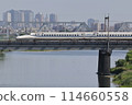 Shinkansen crossing the Tamagawa River 114660558
