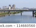 Shinkansen crossing the Tamagawa River 114660560