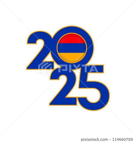 2025 banner with Armenia flag inside. Vector illustration. 2025 banner with Armenia flag inside. Vector illustration. 114660789