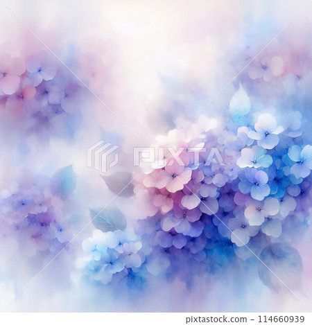 Colorful watercolor hydrangea frame images: Many variations 114660939