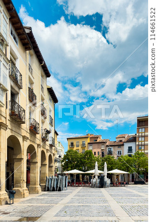 View of the historic Market Square in Logrono downtown, La Rioja, Spain. View of the historic Market Square in Logrono downtown, La Rioja, Spain. 114661522
