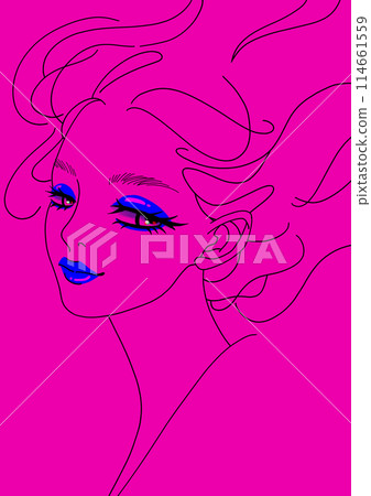 Beautiful eyeshadow woman illustration 114661559