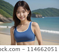 海灘上的運動女人 114662051