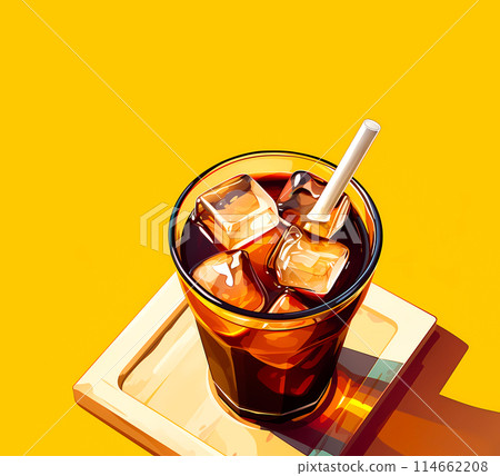 Iced coffee (yellow background) 114662208
