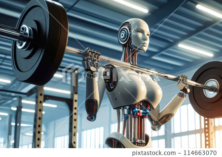 robotic arms with barbell robotic arms with barbell 114663070