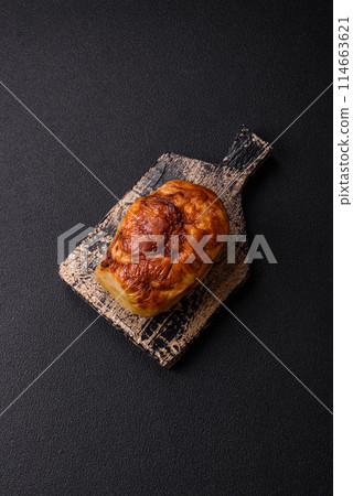 Delicious roll or homemade minced chicken sausage 114663621