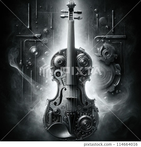 黑色背景上的小提琴 114664016