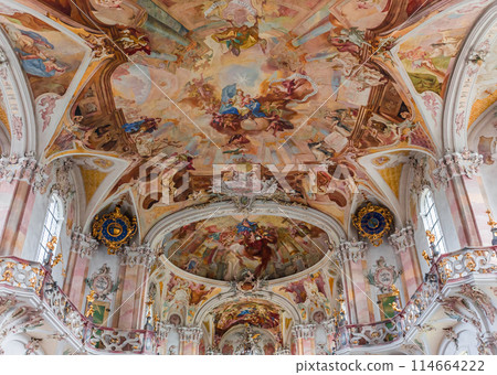 interiors of  Birnau basilica, bavaria, germany 114664222