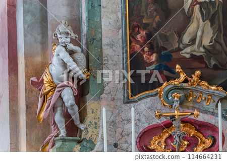 interiors of Birnau basilica, bavaria, germany interiors of Birnau basilica, bavaria, germany 114664231