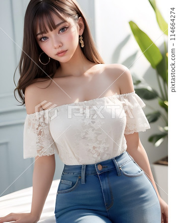 female, lady, woman 114664274
