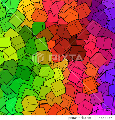 3D rendering of an abstract background made of colorful cubes. eps 10 114664456