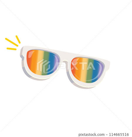 pride month sunglasses retro groovy hippie style with pride rainbow lens and white frame isolated on transparent background. Retro vintage Pride month, LGBT and LGBTQ sunglasses icon, sticker, poster pride month sunglasses retro groovy hippie style with pride rainbow lens and white frame isolated on transparent background. Retro vintage Pride month, LGBT and LGBTQ sunglasses icon, sticker, poster 114665516