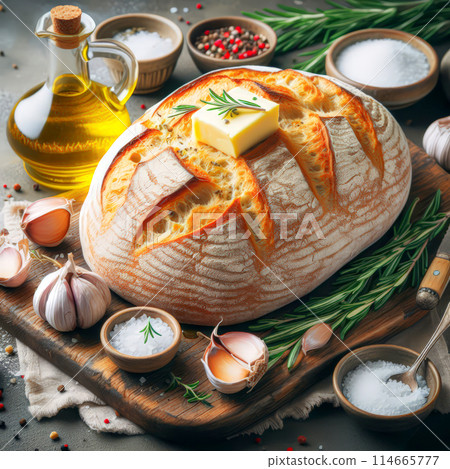 raw salmon fish with spices and herbs 114665777