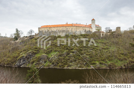 Bitov Castle above The Vranov Reservoir in Znojmo region. Bitov Castle above The Vranov Reservoir in Znojmo region. 114665813