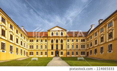 Jaromerice nad Rokytnou Castle in the Vysocina region of Czechia. 114665833