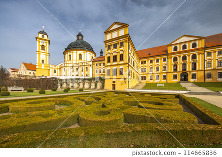 Jaromerice nad Rokytnou Castle with Church of Saint Margaret. Jaromerice nad Rokytnou Castle with Church of Saint Margaret. 114665836