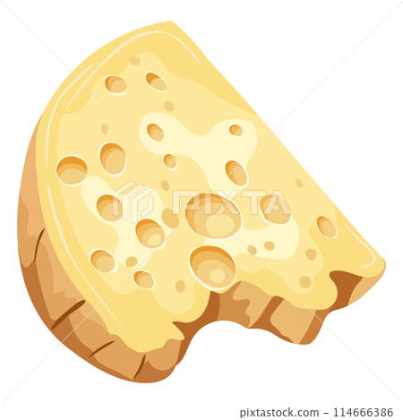 A piece of cheese. Illustration on a white background 114666386