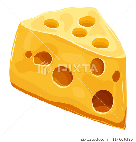 A piece of cheese. Illustration on a white background 114666389