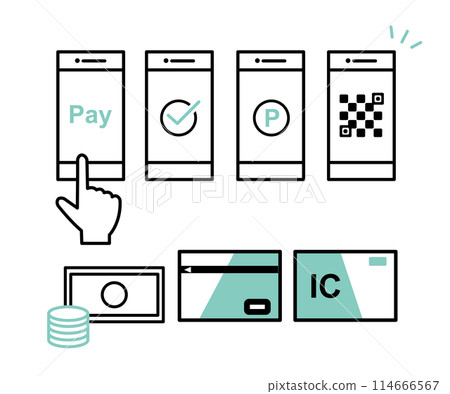 Payment methods honest color icon set Payment methods honest color icon set 114666567