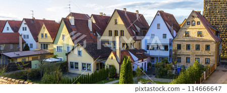 Old houses in Rothenburg ob der Tauber, picturesque medieval city in Germany, famous UNESCO world culture heritage site, popular travel destination Old houses in Rothenburg ob der Tauber, picturesque medieval city in Germany, famous UNESCO world culture heritage site, popular travel destination 114666647