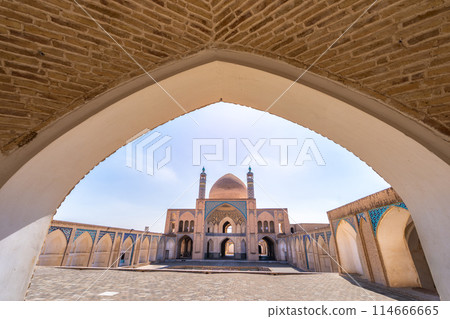 View of the arches of the Agha Bozog Mosque in Tehran. 114666665
