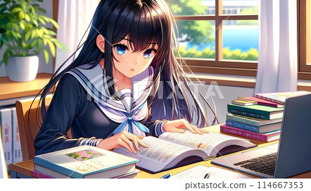 美麗的女孩在學習 114667353