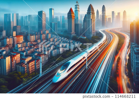 moving train station at night moving train station at night 114668211