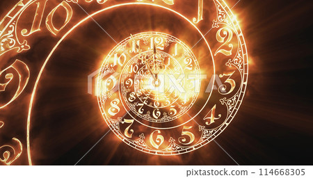 The classic spiral fire. 3D rendering 114668305