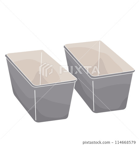 two empty metal bread baking pans two empty metal bread baking pans 114668579