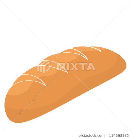 loaf of wheat bread color vector illustration 114668585