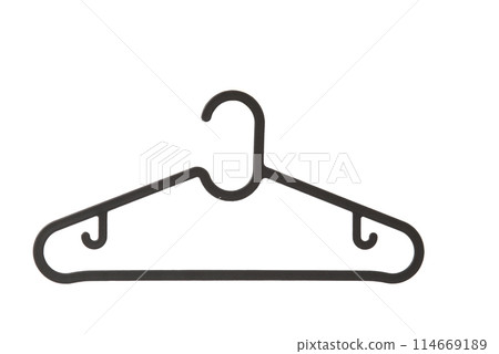 Black plastic hanger isolated over the white background 114669189