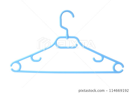 Blue plastic hanger isolated over the white background 114669192