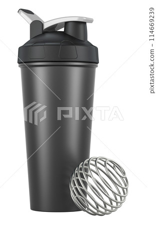Plastic Protein Shaker with Spring Ball, 3D rendering 114669239