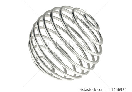 Spring Ball, ball mixing for protein shaker. 3D rendering Spring Ball, ball mixing for protein shaker. 3D rendering 114669241