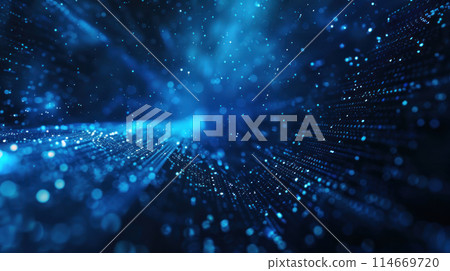 Abstract technology background. Fiber optics background with lots of light spots. Generative AI Abstract technology background. Fiber optics background with lots of light spots. Generative AI 114669720