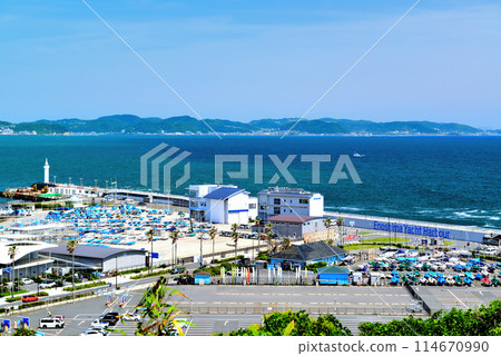 湘南江之島遊艇港風景 114670990