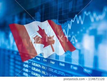 Business image: Financial graph and national flag Business image: Financial graph and national flag 114671120