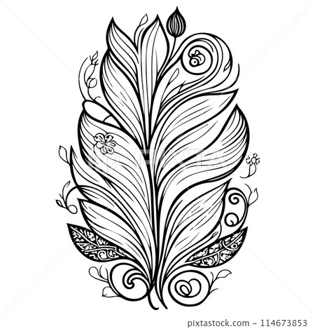 ornate doodle sketch art nouveau flower illustration draw ornate doodle sketch art nouveau flower illustration draw 114673853