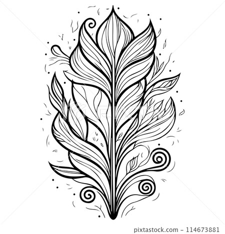 ornate doodle sketch art nouveau flower illustration draw ornate doodle sketch art nouveau flower illustration draw 114673881