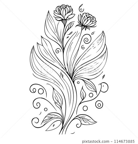 ornate doodle sketch art nouveau flower illustration draw ornate doodle sketch art nouveau flower illustration draw 114673885