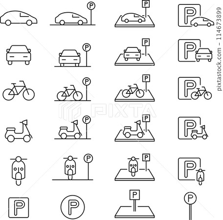 向量停車圖示集 114673899