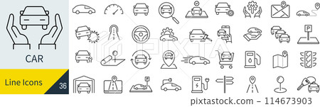 Vector car icon set Vector car icon set 114673903