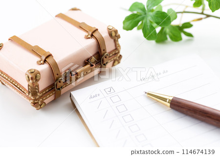 Travel bag and checklist 114674139