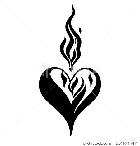 Candle Flame love heart valentine illustration sketch draw Candle Flame love heart valentine illustration sketch draw 114674447