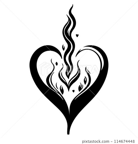 Candle Flame love heart valentine illustration sketch draw Candle Flame love heart valentine illustration sketch draw 114674448