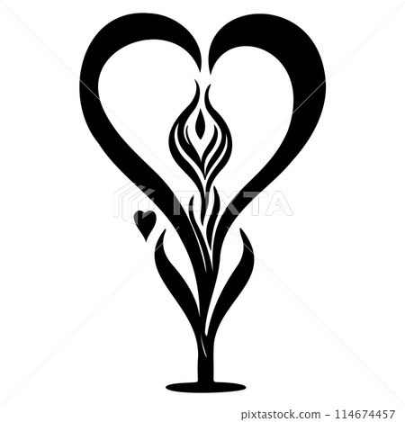 Candle Flame love heart valentine illustration sketch draw Candle Flame love heart valentine illustration sketch draw 114674457