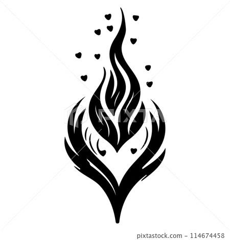 Candle Flame love heart valentine illustration sketch draw Candle Flame love heart valentine illustration sketch draw 114674458