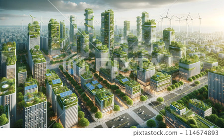 綠色未來城市景觀 114674893
